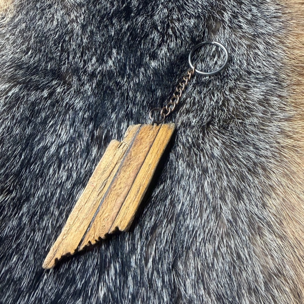 Wooden Keychain with Metal Ring